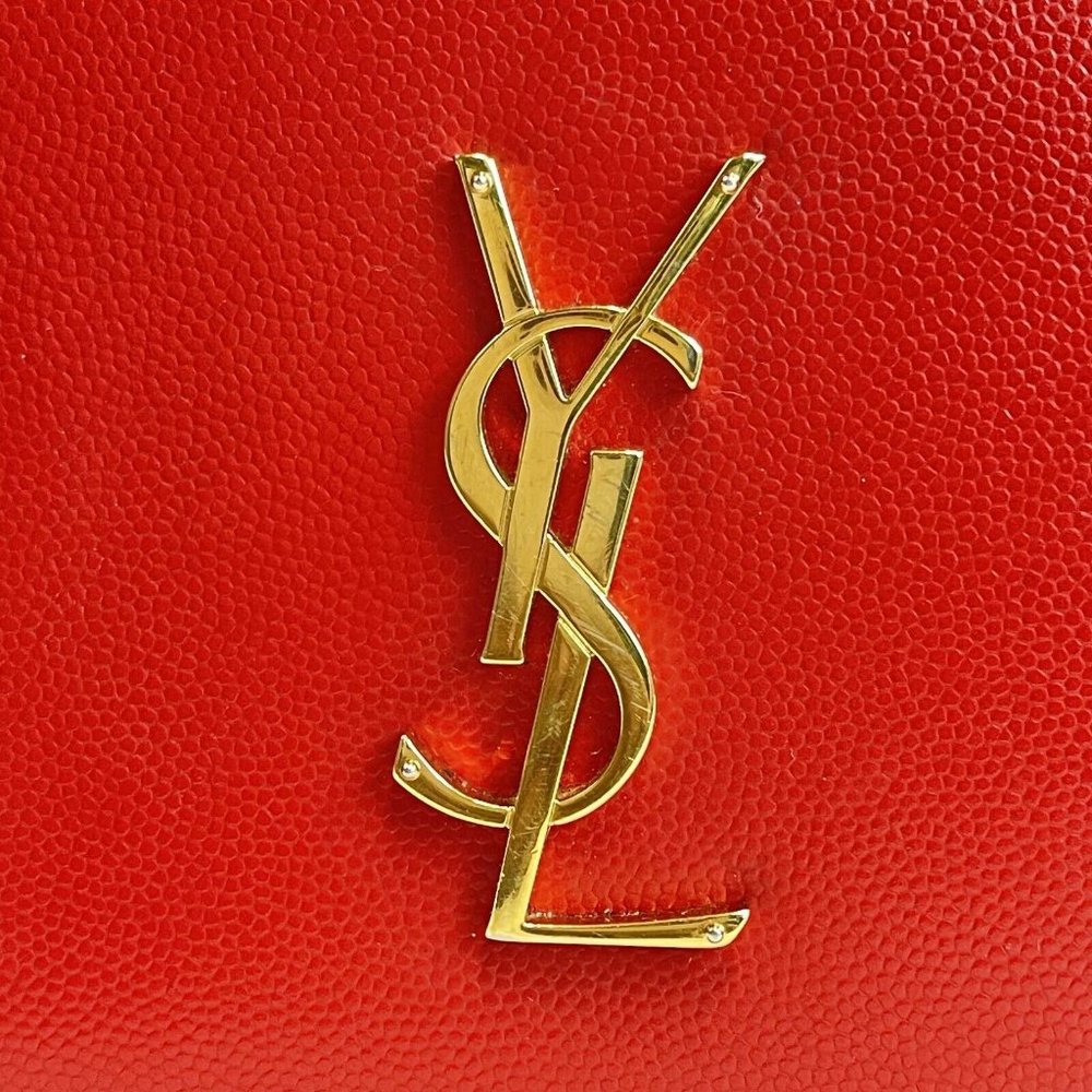 Saint Laurent - Grain de Poudre Classic Monogram Small Red Camera Bag Crossbody - Picture 5 of 13